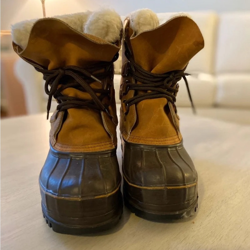 🎉HOST PICK❣️🎉 Eddie Bauer Brown and Tan Rain or Snow Boots with Shearling Lining